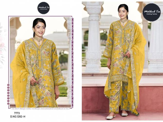 R 1282 Mehbbob Tex Organza Digital Printed Pakistani Readymade Suits Wholesale Market In Surat